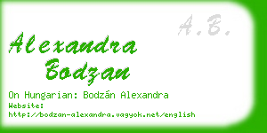 alexandra bodzan business card